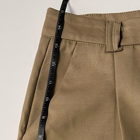 J.ING Tan Pleat Detail A-Line High Wide Leg Rise Shorts 90’s  Large Like New - Picture 5 of 9